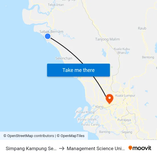Simpang Kampung Sekendi to Management Science University map