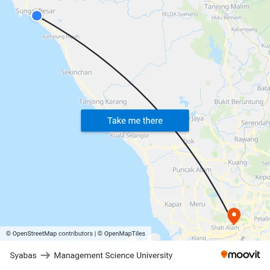 Syabas to Management Science University map