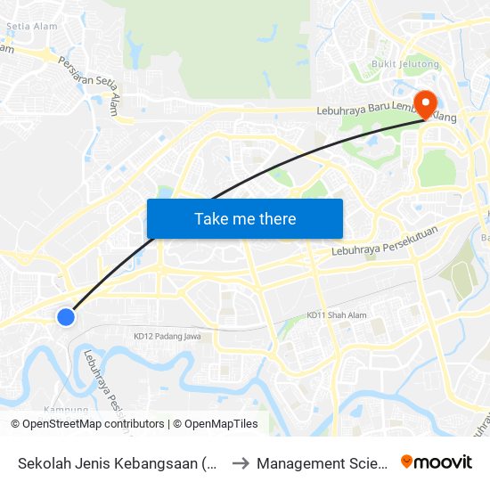 Sekolah Jenis Kebangsaan (Cina) Taman Rashna to Management Science University map