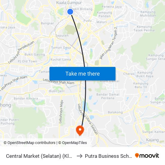 Central Market (Selatan) (Kl109) to Putra Business School map