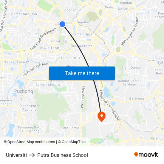 Universiti to Putra Business School map