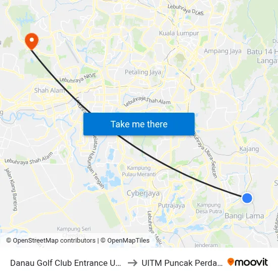 Danau Golf Club Entrance UKM to UITM Puncak Perdana map