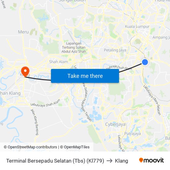 Terminal Bersepadu Selatan (Tbs) (Kl779) to Klang map