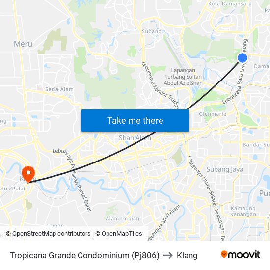 Tropicana Grande Condominium (Pj806) to Klang map