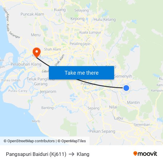 Pangsapuri Baiduri (Kj611) to Klang map