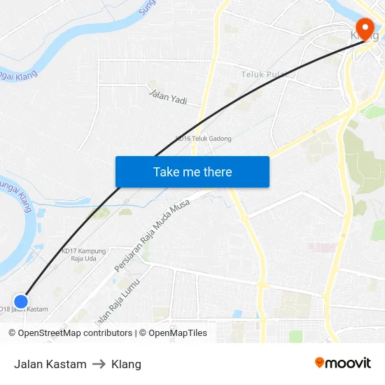 Jalan Kastam to Klang map