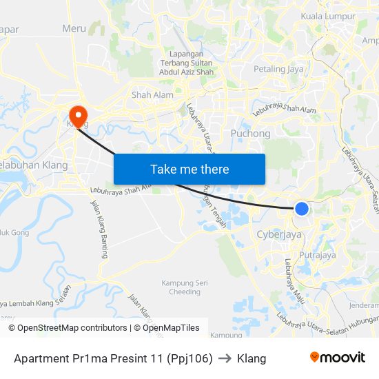 Apartment Pr1ma Presint 11 (Ppj106) to Klang map