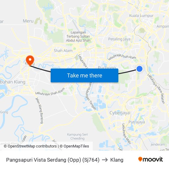 Pangsapuri Vista Serdang (Opp) (Sj764) to Klang map