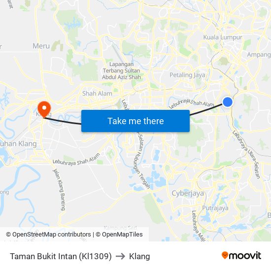 Taman Bukit Intan (Kl1309) to Klang map