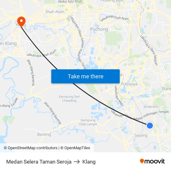 Medan Selera Taman Seroja to Klang map