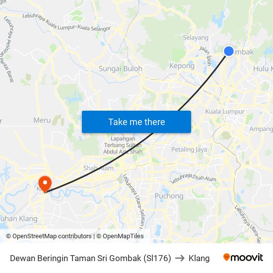 Dewan Beringin Taman Sri Gombak (Sl176) to Klang map