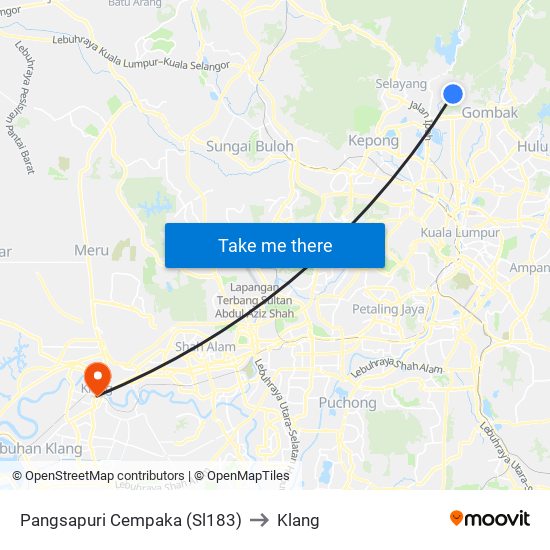 Pangsapuri Cempaka (Sl183) to Klang map