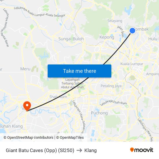Giant Batu Caves (Opp) (Sl250) to Klang map
