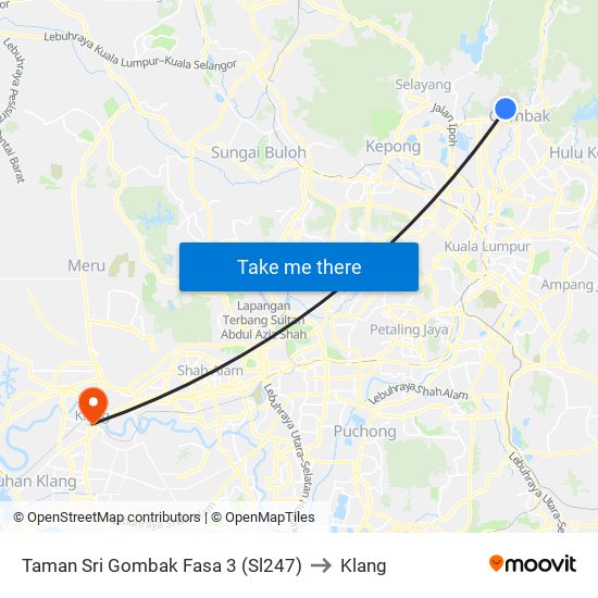 Taman Sri Gombak Fasa 3 (Sl247) to Klang map