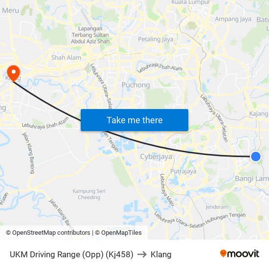 UKM Driving Range (Opp) (Kj458) to Klang map