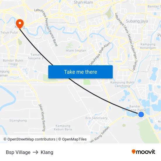 Bsp Village to Klang map