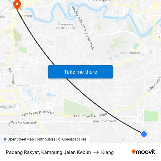 Padang Rakyat, Kampung Jalan Kebun to Klang map