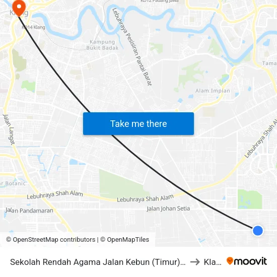 Sekolah Rendah Agama Jalan Kebun (Timur) (Sa834) to Klang map