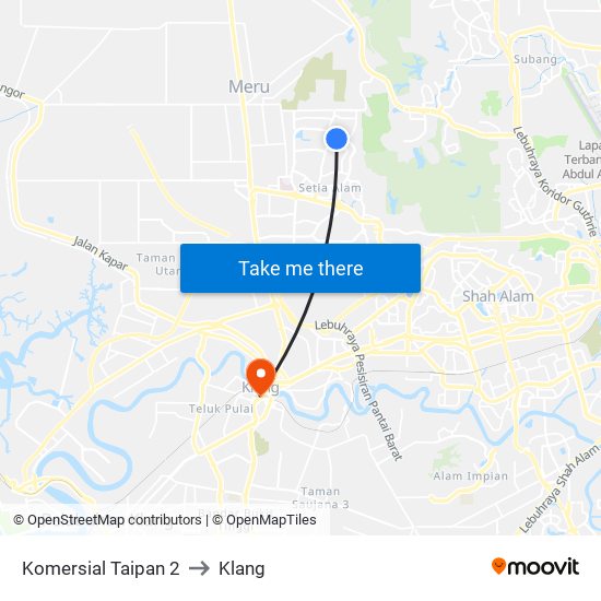 Komersial Taipan 2 to Klang map