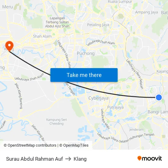 Surau Abdul Rahman Auf to Klang map