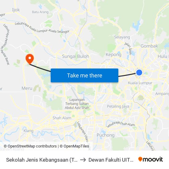 Sekolah Jenis Kebangsaan (Tamil) Sentul (Kl2052) to Dewan Fakulti UITM Puncak Alam map