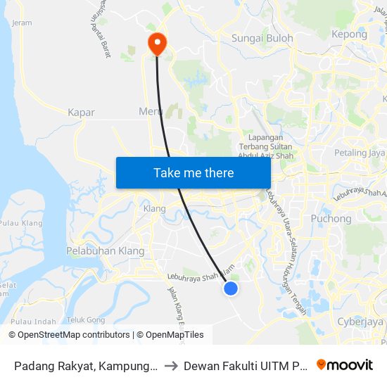 Padang Rakyat, Kampung Jalan Kebun to Dewan Fakulti UITM Puncak Alam map