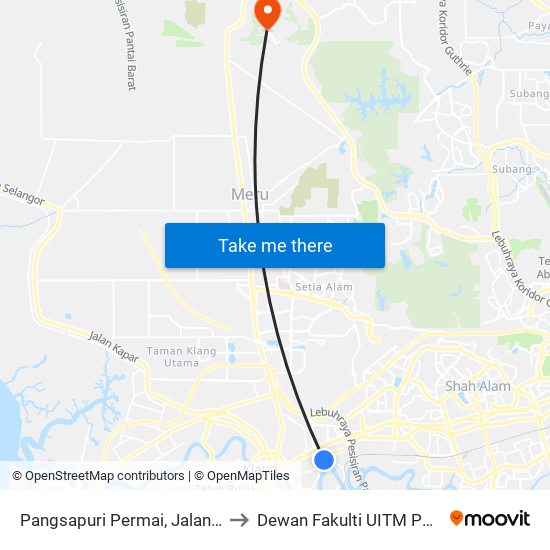 Pangsapuri Permai, Jalan Bukit Kuda to Dewan Fakulti UITM Puncak Alam map