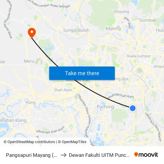 Pangsapuri Mayang (Sj851) to Dewan Fakulti UITM Puncak Alam map