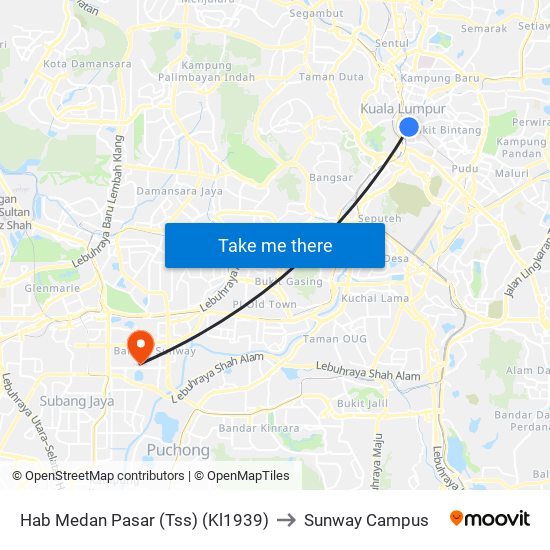 Hab Medan Pasar (Tss) (Kl1939) to Sunway Campus map