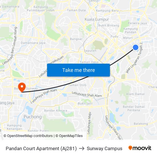 Pandan Court Apartment (Aj281) to Sunway Campus map