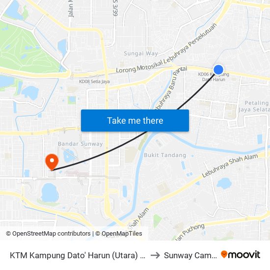 KTM Kampung Dato' Harun (Utara) (Pj731) to Sunway Campus map