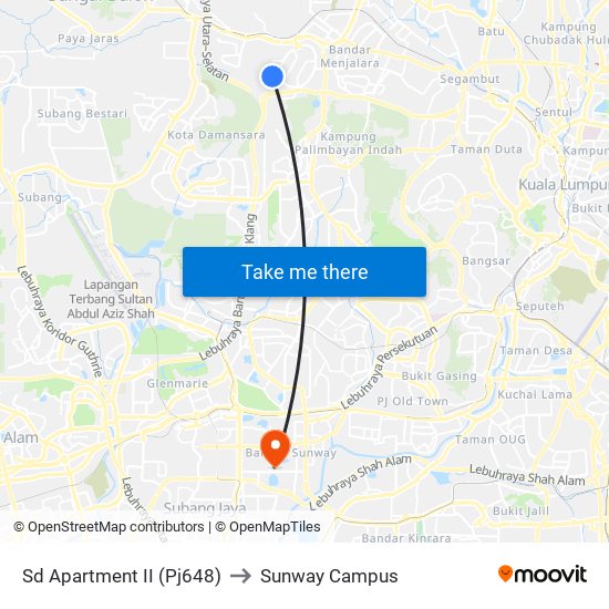 Sd Apartment II (Pj648) to Sunway Campus map