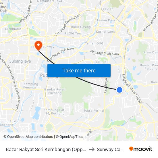 Bazar Rakyat Seri Kembangan (Opp) (Sj785) to Sunway Campus map