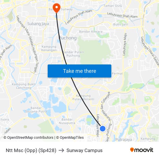 Ntt Msc (Opp) (Sp428) to Sunway Campus map