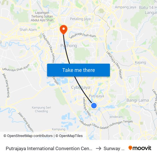 Putrajaya International Convention Centre, Main Entrance (Ppj29) to Sunway Campus map