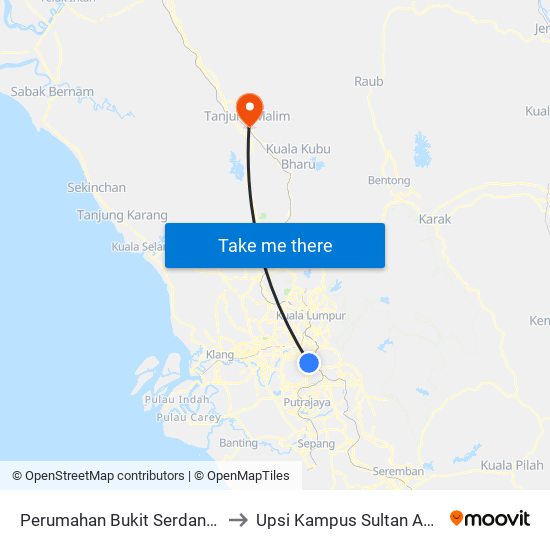 Perumahan Bukit Serdang 10/1 (Sj770) to Upsi Kampus Sultan Abdul Jalil Shah map