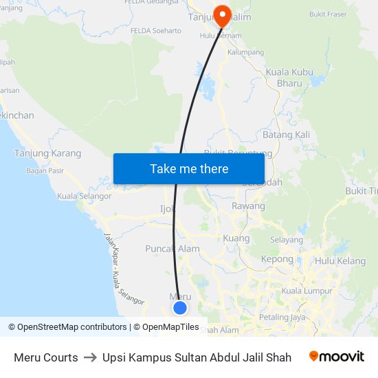 Meru Courts to Upsi Kampus Sultan Abdul Jalil Shah map