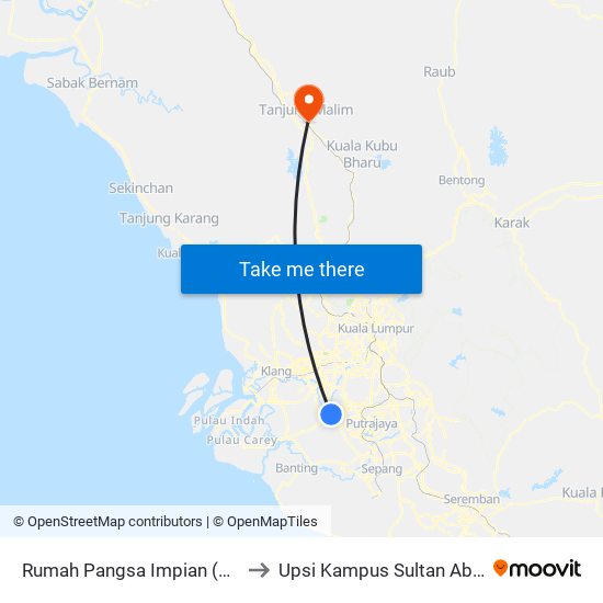 Rumah Pangsa Impian (Utara) (Lg295) to Upsi Kampus Sultan Abdul Jalil Shah map