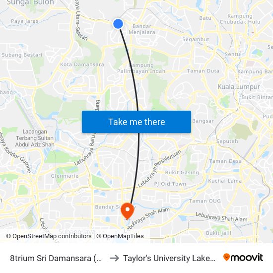 8trium Sri Damansara (Opp) (Pj642) to Taylor's University Lakeside Campus map