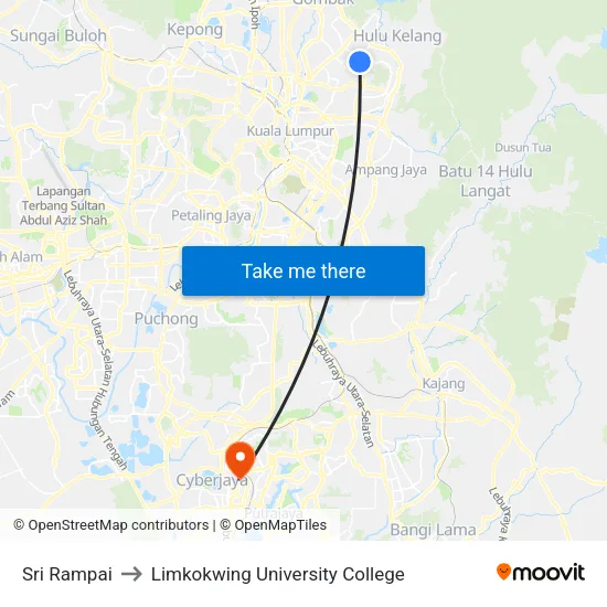 Sri Rampai to Limkokwing University College map