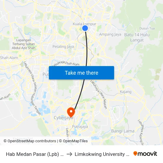 Hab Medan Pasar (Lpb) (Kl115) to Limkokwing University College map