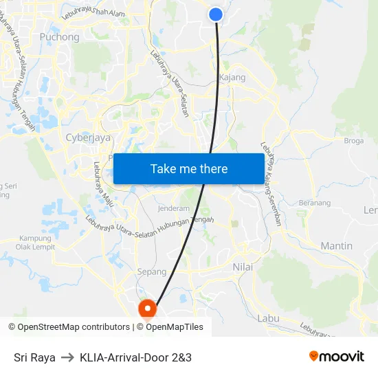 Sri Raya to KLIA-Arrival-Door 2&3 map