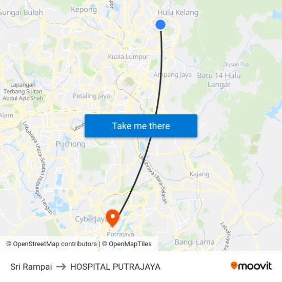 Sri Rampai to HOSPITAL PUTRAJAYA map