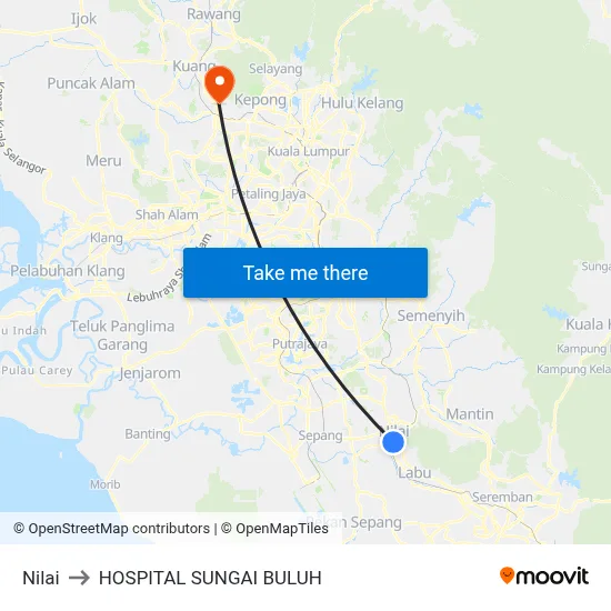 Nilai to HOSPITAL SUNGAI BULUH map