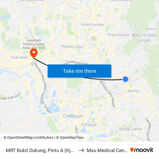 MRT Bukit Dukung, Pintu A (Kj769) to Msu Medical Centre map