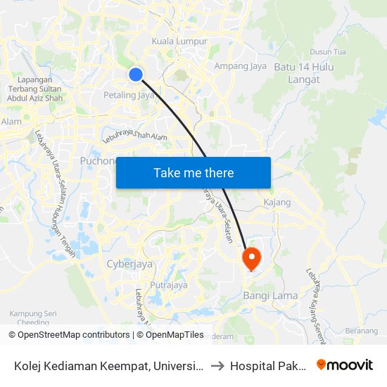 Kolej Kediaman Keempat, Universiti Malaya (Kl2348) to Hospital Pakar An-Nur map