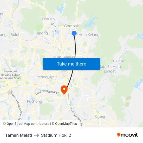 Taman Melati to Stadium Hoki 2 map