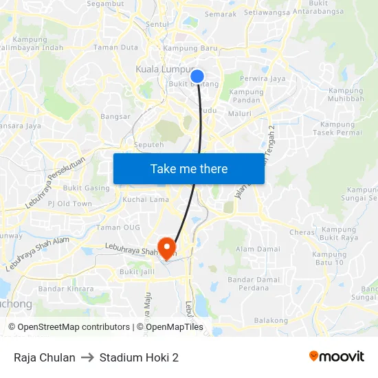 Raja Chulan to Stadium Hoki 2 map