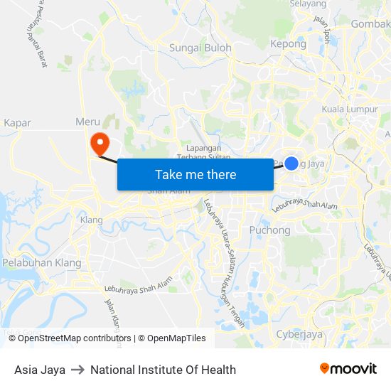 Asia Jaya to National Institute Of Health map