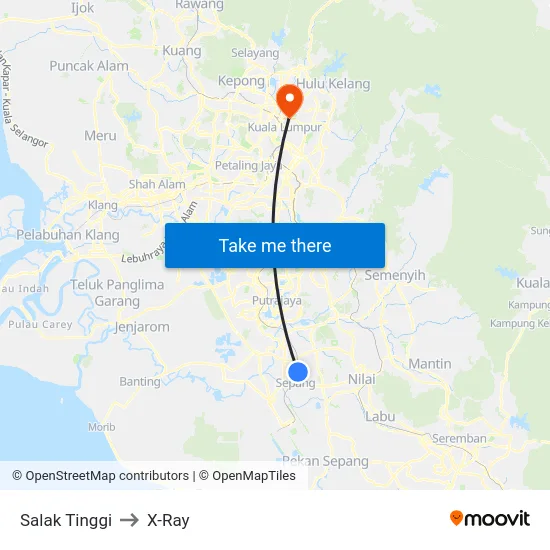 Salak Tinggi to X-Ray map